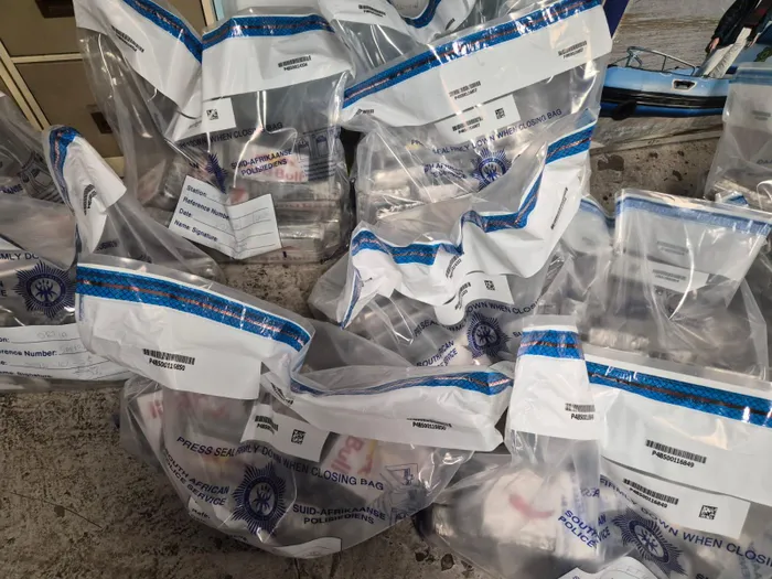 Authorities intercepted 216 blocks of cocaine weighing approximately 250kg in five luggage bags at OR Tambo International Airport, according to SAPS.