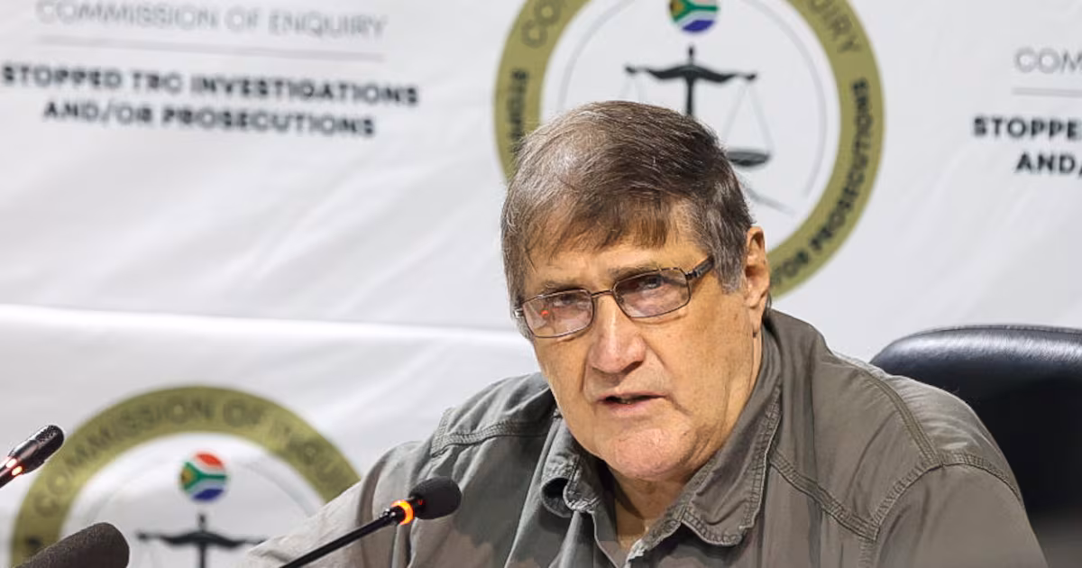 Former Vlakplaas Commander Eugene de Kock at the Khampepe inquiry